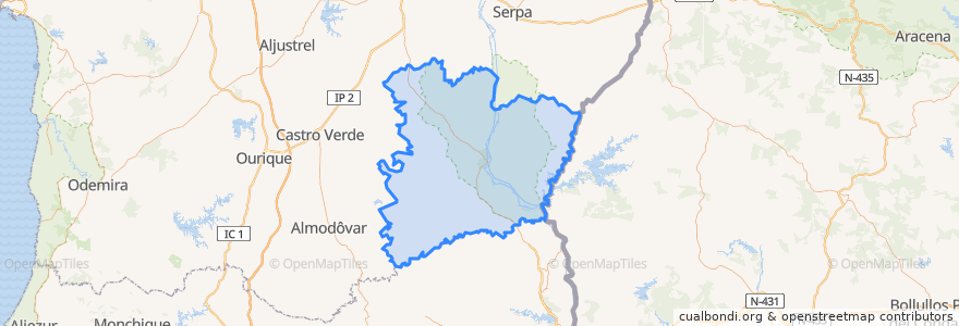 Mapa de ubicacion de Mértola.