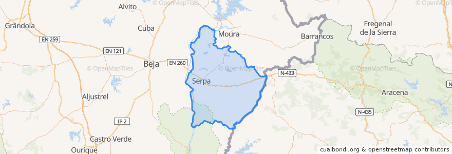 Mapa de ubicacion de Serpa.