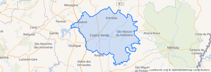 Mapa de ubicacion de Castro Verde.