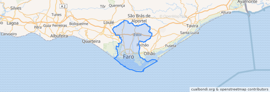 Mapa de ubicacion de Faro.