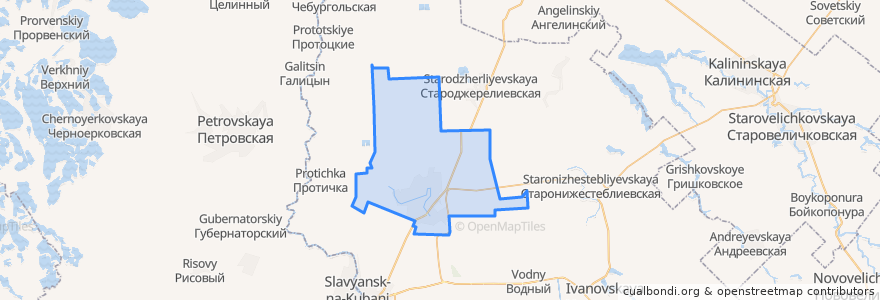 Mapa de ubicacion de Полтавское сельское поселение.