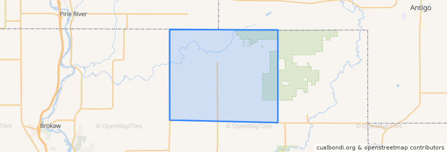 Mapa de ubicacion de Town of Hewitt.