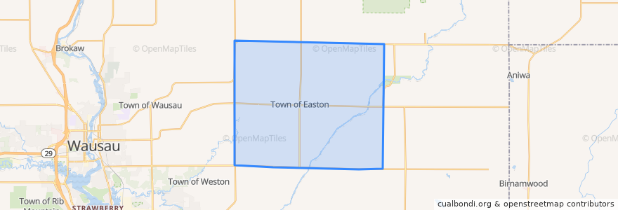 Mapa de ubicacion de Town of Easton.