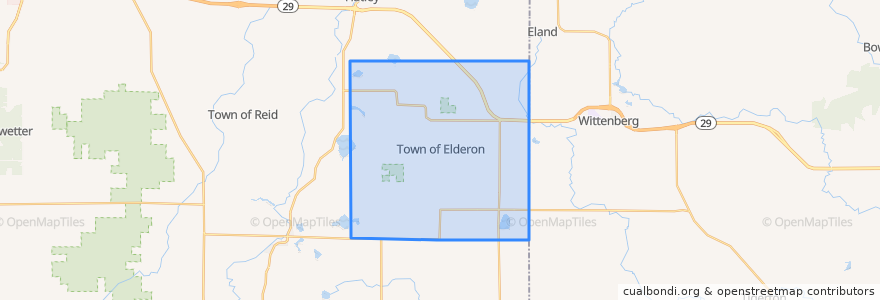 Mapa de ubicacion de Town of Elderon.