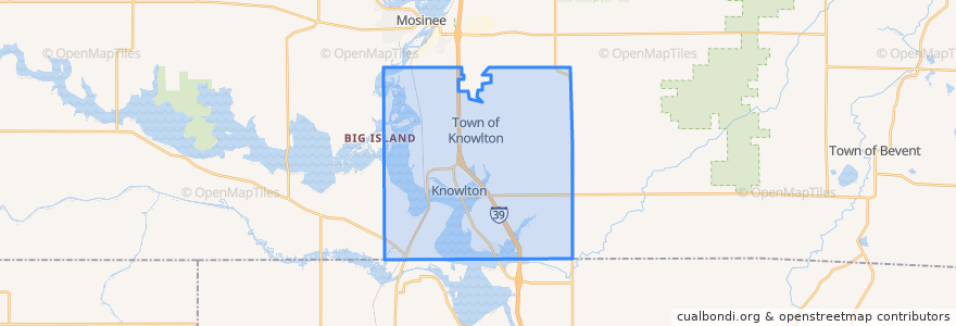 Mapa de ubicacion de Town of Knowlton.