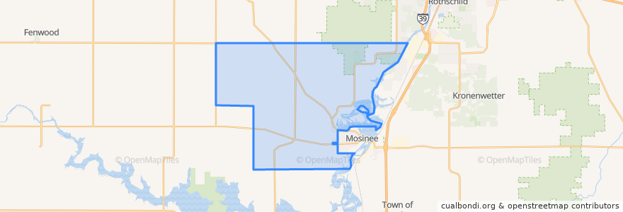 Mapa de ubicacion de Town of Mosinee.