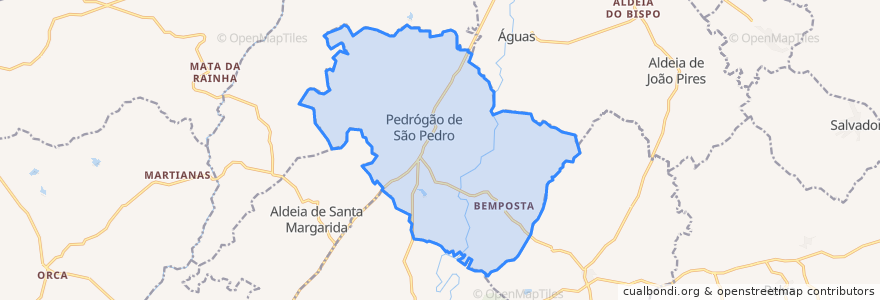 Mapa de ubicacion de Pedrógão de São Pedro e Bemposta.