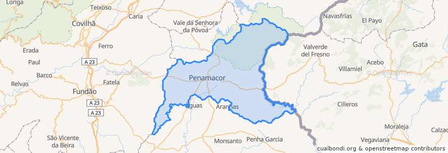 Mapa de ubicacion de Penamacor.