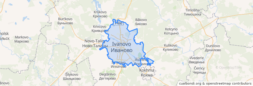 Mapa de ubicacion de Ivanovo.