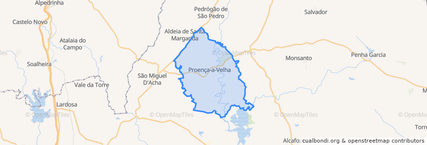 Mapa de ubicacion de Proença-a-Velha.