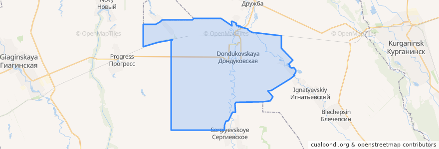 Mapa de ubicacion de Дондуковское сельское поселение.