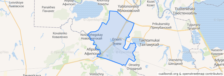 Mapa de ubicacion de Энемское городское поселение.