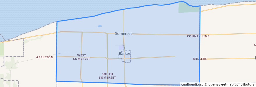 Mapa de ubicacion de Somerset Town.