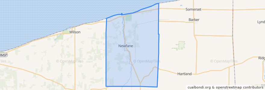 Mapa de ubicacion de Newfane Town.