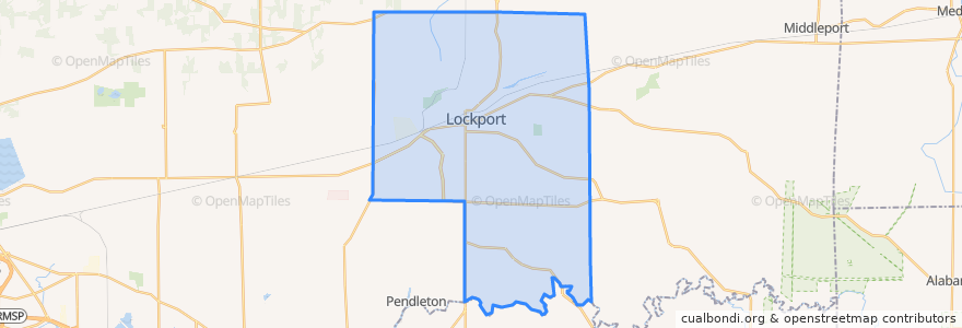 Mapa de ubicacion de Lockport Town.