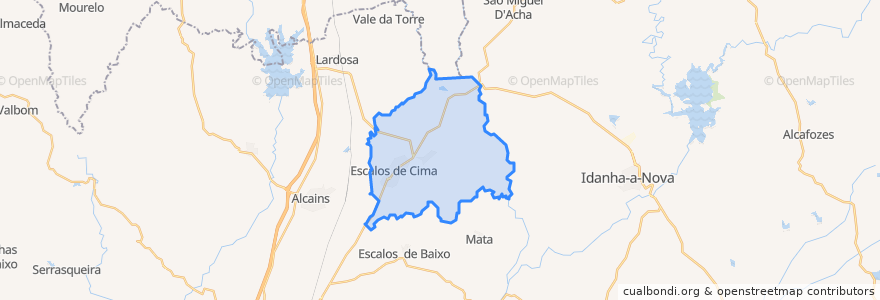 Mapa de ubicacion de Escalos de Cima e Lousa.