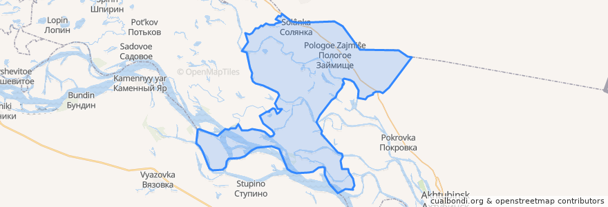 Mapa de ubicacion de Пологозаймищенский сельсовет.