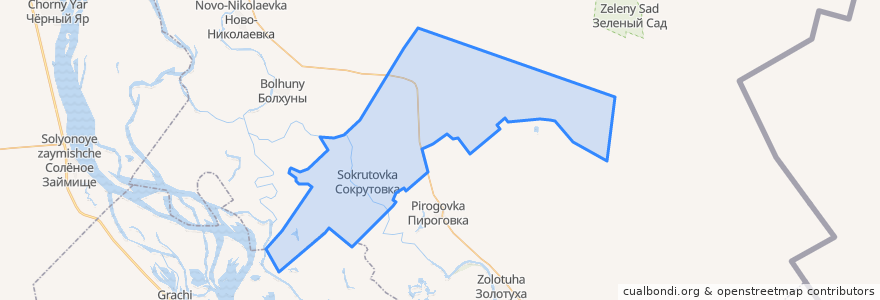 Mapa de ubicacion de Сокрутовский сельсовет.