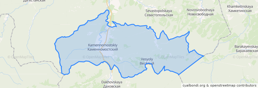 Mapa de ubicacion de Каменномостское сельское поселение.