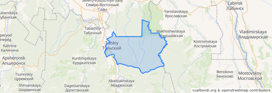 Mapa de ubicacion de Тульское сельское поселение.