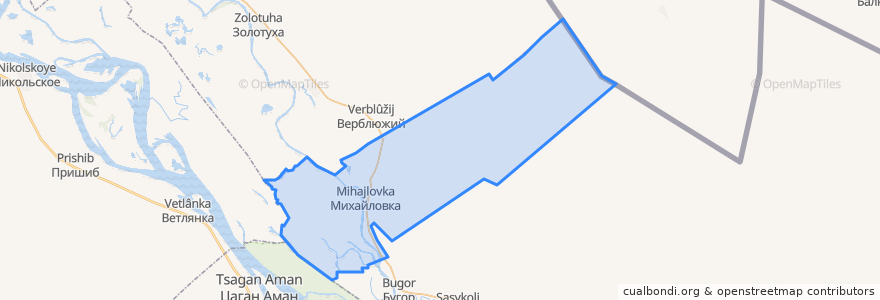 Mapa de ubicacion de Михайловский сельсовет.