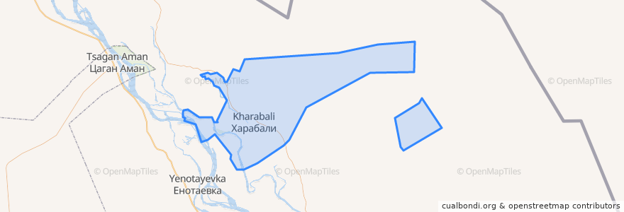 Mapa de ubicacion de городское поселение Харабали.