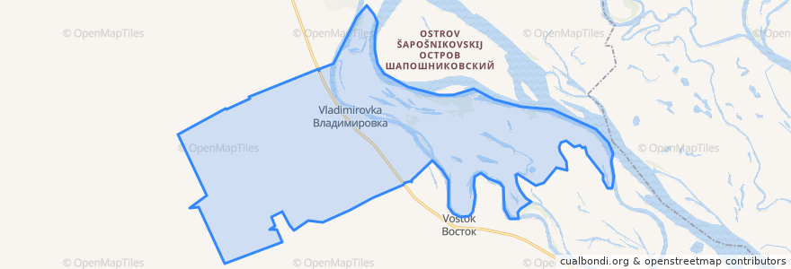 Mapa de ubicacion de Владимировский сельсовет.