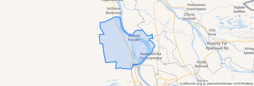 Mapa de ubicacion de Рассветский сельсовет.