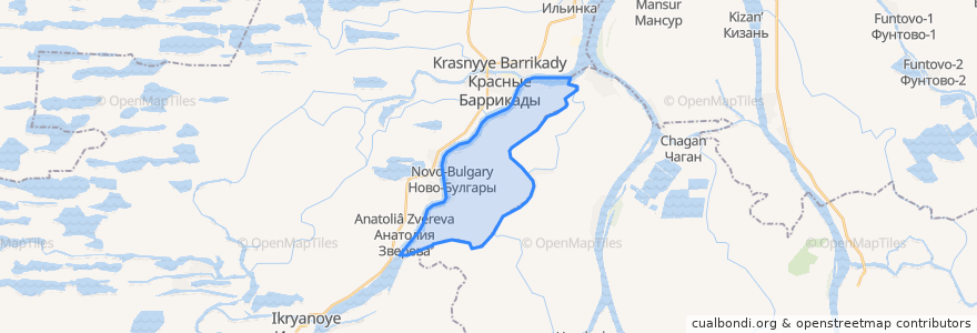 Mapa de ubicacion de Ново-Булгаринский сельсовет.