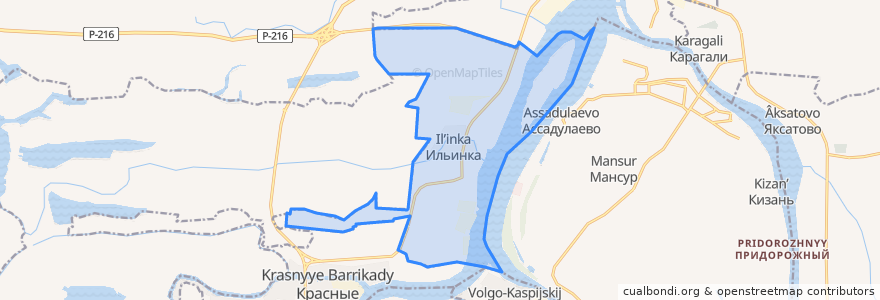 Mapa de ubicacion de городское поселение Ильинка.