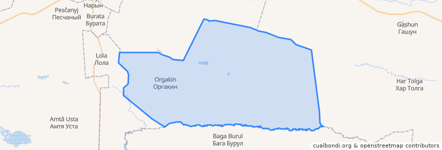 Mapa de ubicacion de Оргакинское сельское поселение.