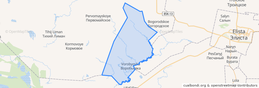 Mapa de ubicacion de Воробьёвское сельское поселение.