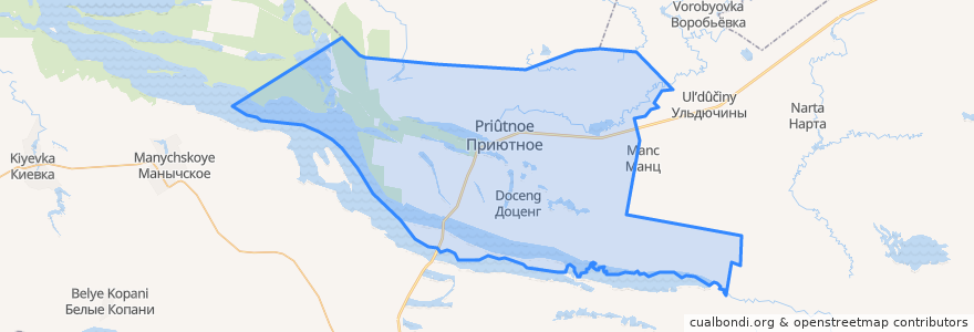 Mapa de ubicacion de Приютненское сельское поселение.