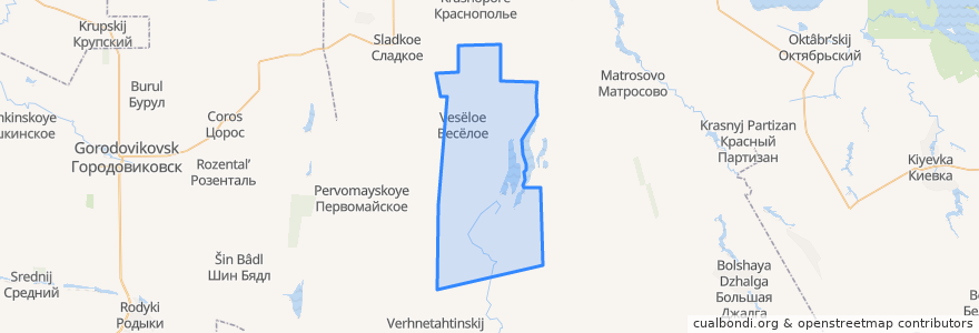 Mapa de ubicacion de Веселовское сельское поселение.