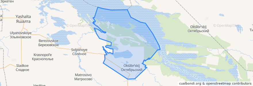 Mapa de ubicacion de Октябрьское сельское поселение.