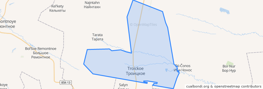 Mapa de ubicacion de Троицкое сельское поселение.