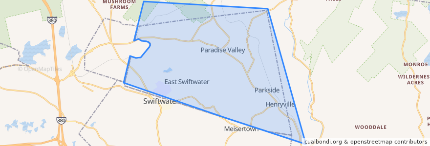 Mapa de ubicacion de Paradise Township.