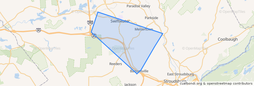 Mapa de ubicacion de Pocono Township.