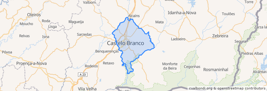 Mapa de ubicacion de Castelo Branco.