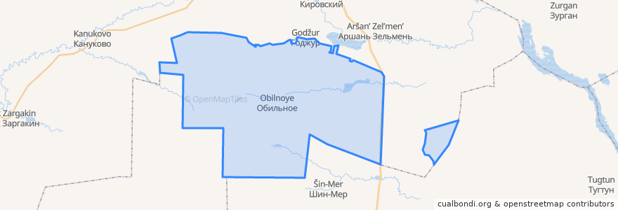 Mapa de ubicacion de Обильненское сельское поселение.