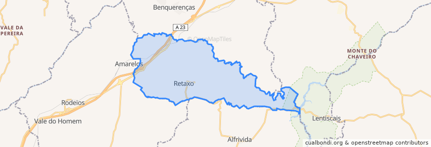 Mapa de ubicacion de Cebolais de Cima e Retaxo.