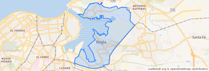 Mapa de ubicacion de Regla.