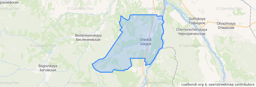 Mapa de ubicacion de Шедокское сельское поселение.