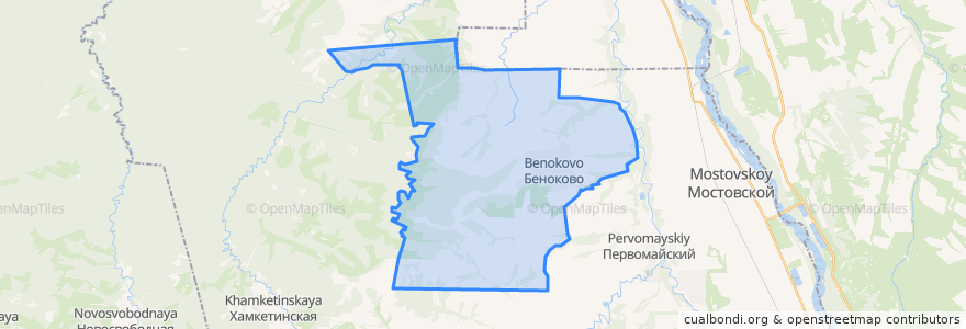 Mapa de ubicacion de Беноковское сельское поселение.