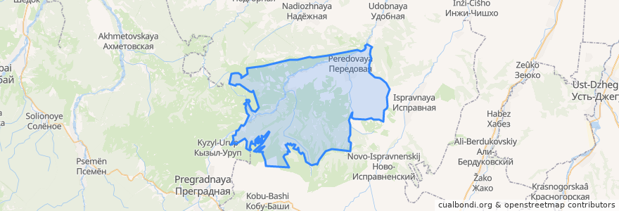 Mapa de ubicacion de Передовское сельское поселение.