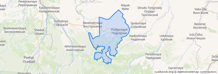 Mapa de ubicacion de Подгорненское сельское поселение.