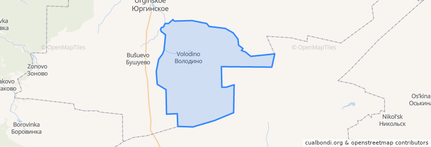 Mapa de ubicacion de Володинское сельское поселение.