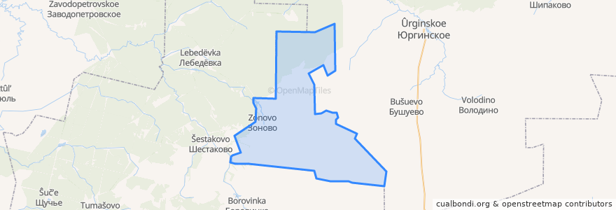 Mapa de ubicacion de Зоновское сельское поселение.