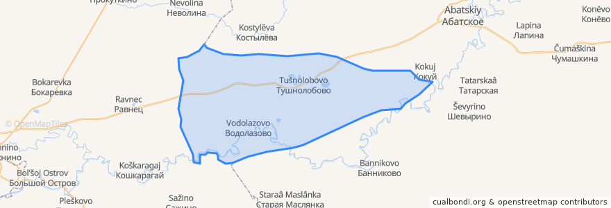 Mapa de ubicacion de Тушнолобовское сельское поселение.