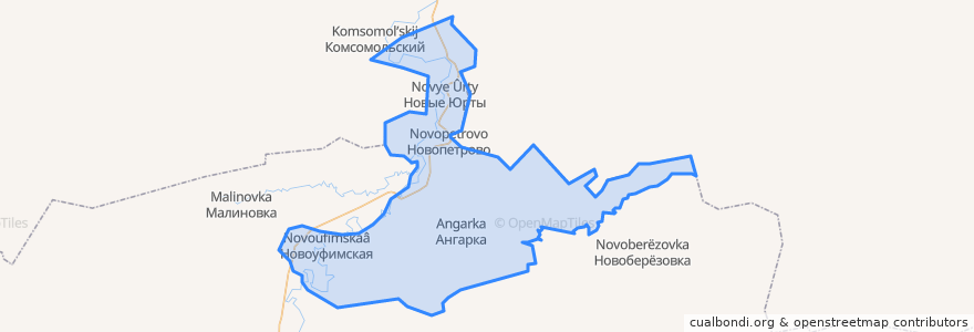 Mapa de ubicacion de Новопетровское сельское поселение.